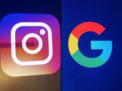 A split-screen image featuring the Instagram logo, ideal for Instagram Ads, on the left and the Google logo on the right—all set against vibrant backgrounds. - Ketamine